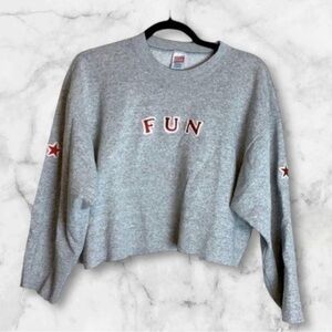 Soffe Sweats homemade fun grey crop top